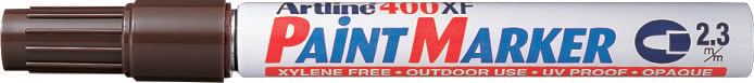 Stilouri, Marker cu vopsea ARTLINE 400XF, corp metalic, varf rotund 2.3mm - maro - vectordirect.ro