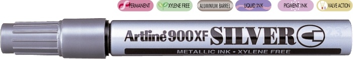 Pixuri BIC, Marker cu vopsea ARTLINE 900XF, corp metalic, varf rotund 2.3mm - argintiu - vectordirect.ro