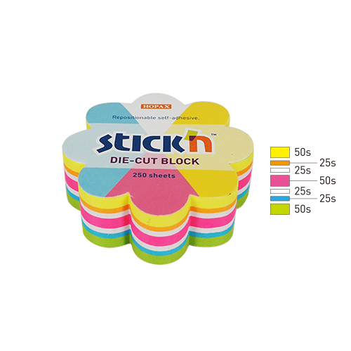 Blocnotes, Notes autoadeziv Die-Cut - floare, 67 x 67 mm, 250 file, Stick