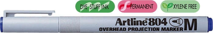 Toate produsele, OHP Non-Permanent marker ARTLINE 804, varf mediu - 1.0mm - albastru - vectordirect.ro