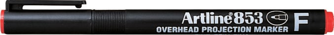 Toate produsele, Marker permanent OHP ARTLINE 853, varf fin - 0.5mm - rosu - vectordirect.ro