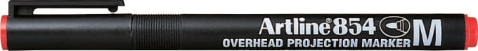 Top office, Marker permanent OHP ARTLINE 854, varf mediu - 1.0mm - rosu - vectordirect.ro
