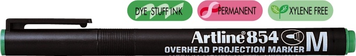 Pixuri BIC, Marker permanent OHP ARTLINE 854, varf mediu - 1.0mm - verde - vectordirect.ro