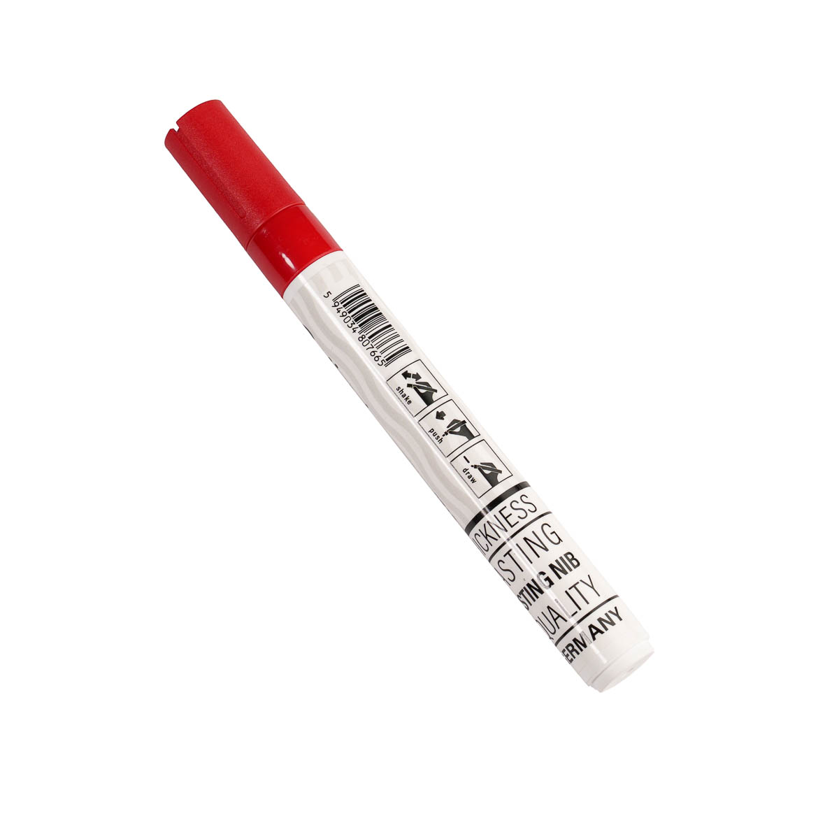 Optima, Marker cu vopsea Optima Paint 3710, varf rotund 4.5mm, grosime scriere 2-3mm - rosu - vectordirect.ro