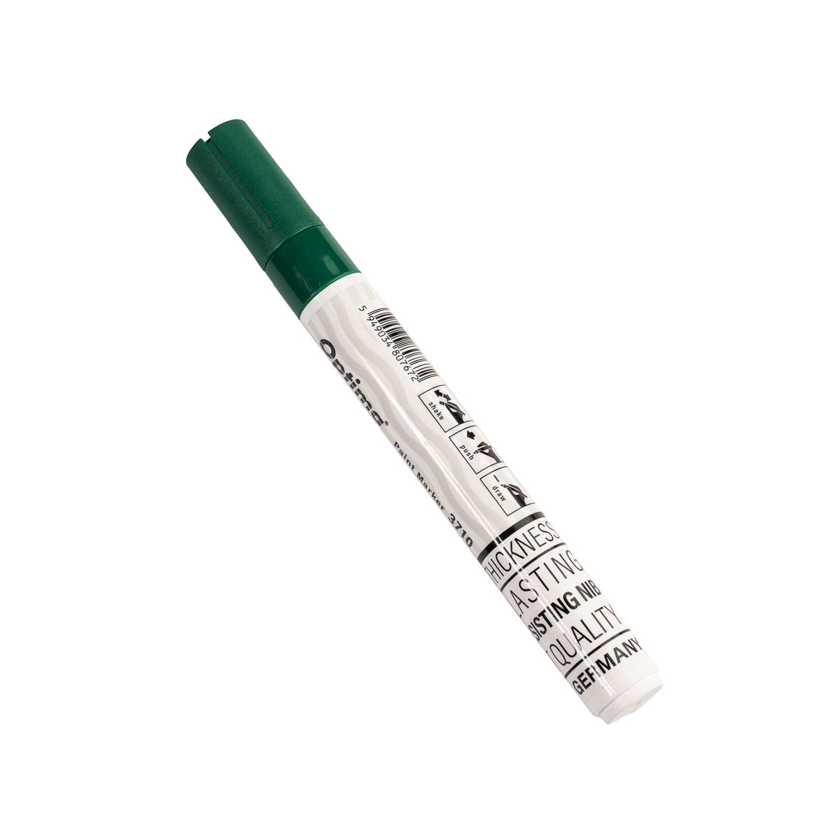 Optima, Marker cu vopsea Optima Paint 3710, varf rotund 4.5mm, grosime scriere 2-3mm - verde - vectordirect.ro