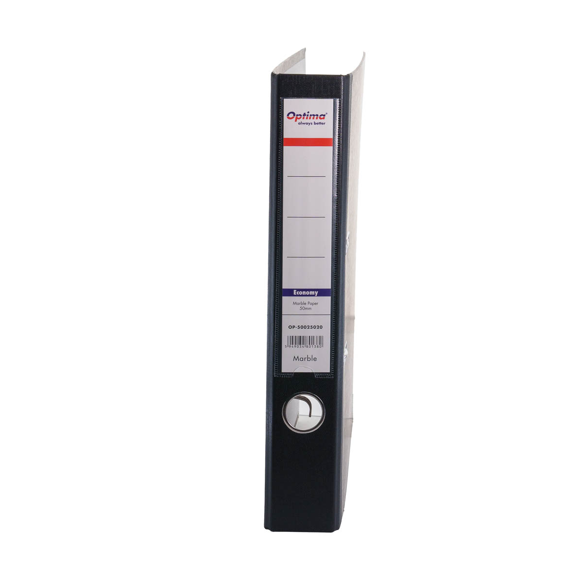 Optima, Biblioraft A4 Carton Marmorat Optima, 5 cm cotor, Margine Metalica - vectordirect.ro