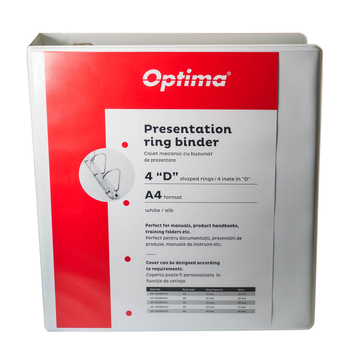 Caiete mecanice Optima, Caiet mecanic cu buzunar, plastifiat PP, 4 inele in