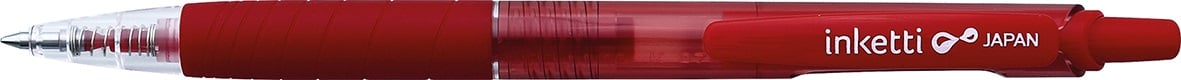 Pix cu gel PENAC Inketti, rubber grip, 0.7mm, corp rosu transparent - scriere rosie