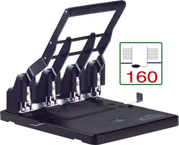 Kangaro, Perforator metalic 4 gauri, 150 coli, KANGARO HDP-4160 - negru - vectordirect.ro
