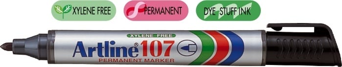 Toate produsele, Marker permanent ARTLINE 107, corp plastic, varf rotund 1.5mm - negru - vectordirect.ro