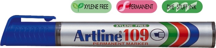 Marker permanent ARTLINE 109, corp plastic, varf tesit 2.0-5.0mm - albastru