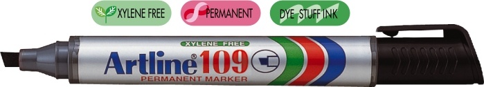 Toate produsele, Marker permanent ARTLINE 109, corp plastic, varf tesit 2.0-5.0mm - negru - vectordirect.ro