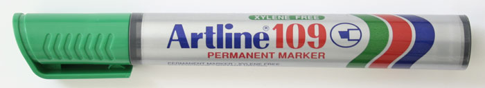 Marker permanent ARTLINE 109, corp plastic, varf tesit 2.0-5.0mm - verde