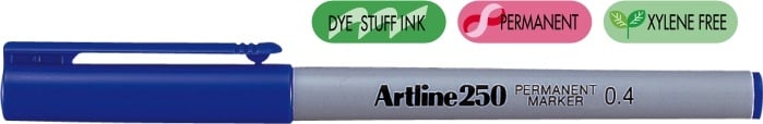 Stilouri, Permanent marker ARTLINE 250, corp plastic, varf rotund 0.4mm - albastru - vectordirect.ro