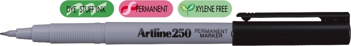 Toate produsele, Permanent marker ARTLINE 250, corp plastic, varf rotund 0.4mm - negru - vectordirect.ro
