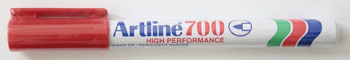 Toate produsele, Marker permanent ARTLINE 700, corp metalic, varf rotund 0.7mm - rosu - vectordirect.ro