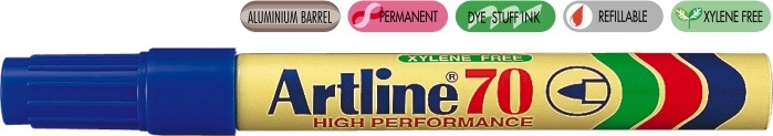 Permanent marker ARTLINE 70, corp metalic, varf rotund 1.5mm - albastru