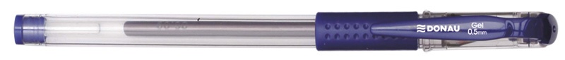 Pixuri cu gel, Pix transparent cu gel, rubber grip, 0.5 mm, cerneala rezistenta la apa, DONAU - albastru - vectordirect.ro