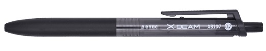Pixuri fara mecanism, Pix PENAC X-Beam XB-107, rubber grip, 0.7mm, clema plastic, corp negru - scriere neagra - vectordirect.ro