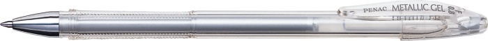 Toate produsele, Pix cu gel PENAC FX-3 Metalic, 0.8mm, con metalic, corp transparent - scriere argintiu metalizat - vectordirect.ro