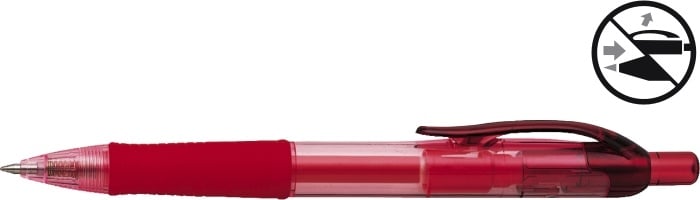 Rollere, Pix cu gel PENAC FX-7, rubber grip, 0.7mm, corp transparent rosu - scriere rosie - vectordirect.ro