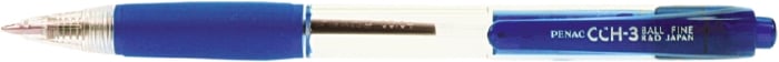 Pix PENAC CCH-3, cu mecanism, rubber grip, 0.7mm, corp transparent - scriere albastra