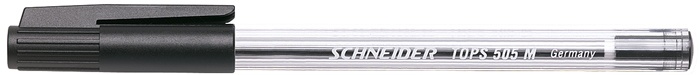 Pixuri Schneider, Pix SCHNEIDER Tops 505M, unica folosinta, varf mediu, corp transparent - scriere neagra - vectordirect.ro