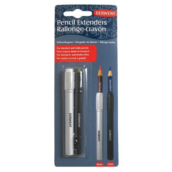 Toate produsele, Prelungitor creion DERWENT Professional, lemn, 2 buc/ set, doua dimensiuni (7 si 8 mm), blister, neg - vectordirect.ro