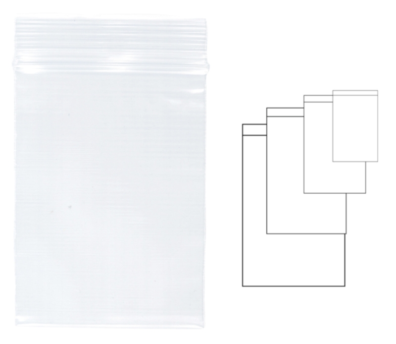 Pungi plastic cu fermoar pentru sigilare, 80 x 120 mm, 100 buc/set, KANGARO - transparente