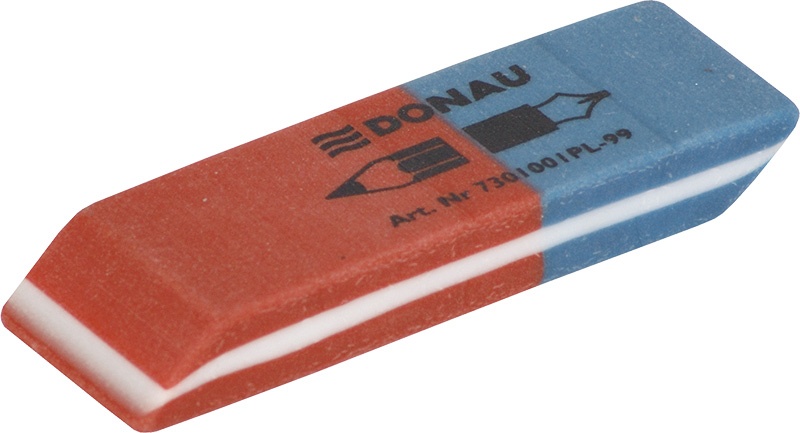 Rechizite scolare Optima Rapid, Radiera cauciuc pentru creion/cerneala, 57x19x8mm DONAU - rosu/albastru - vectordirect.ro