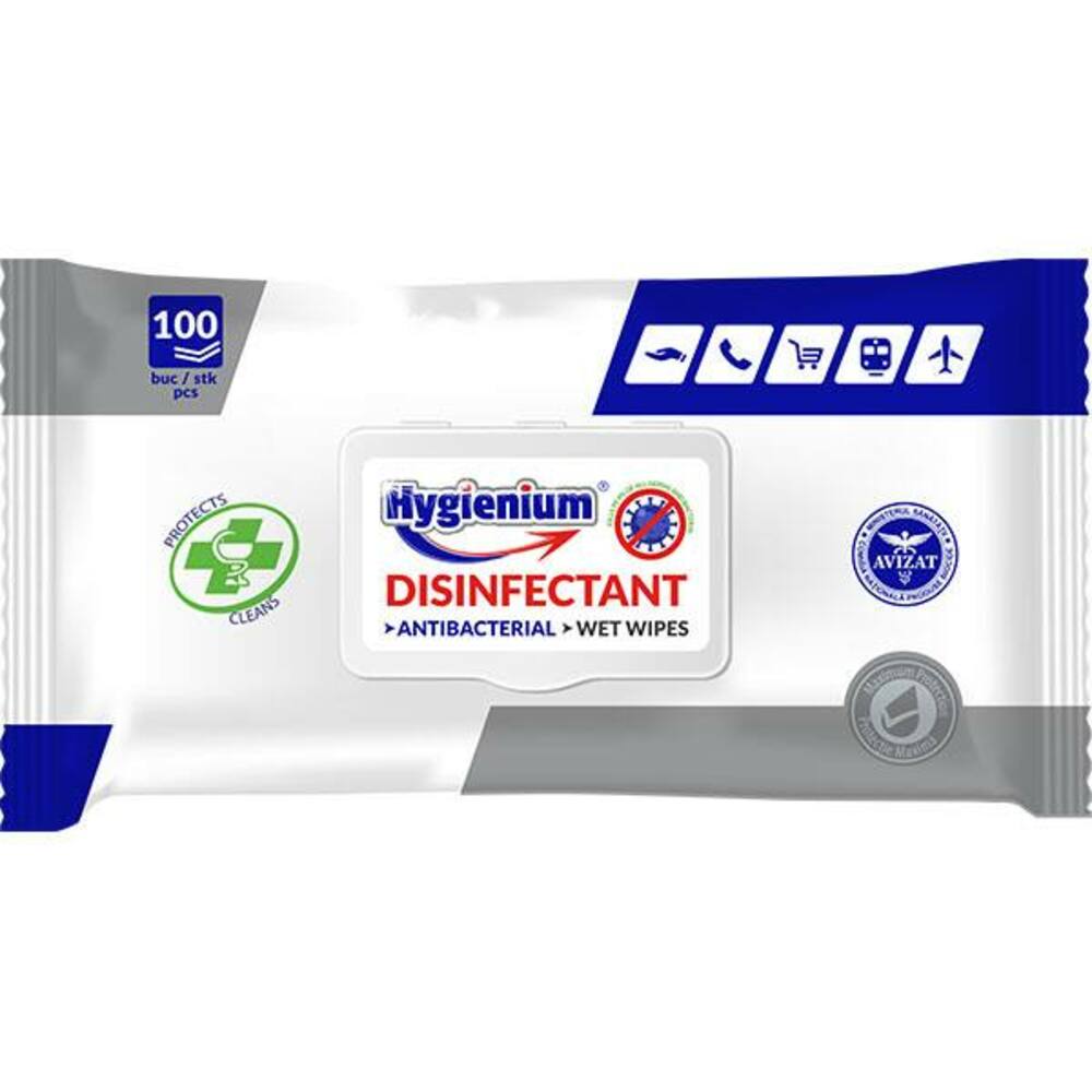 Servetele, Hygienium Servetele umede dezinfectante, 100buc/pachet - vectordirect.ro