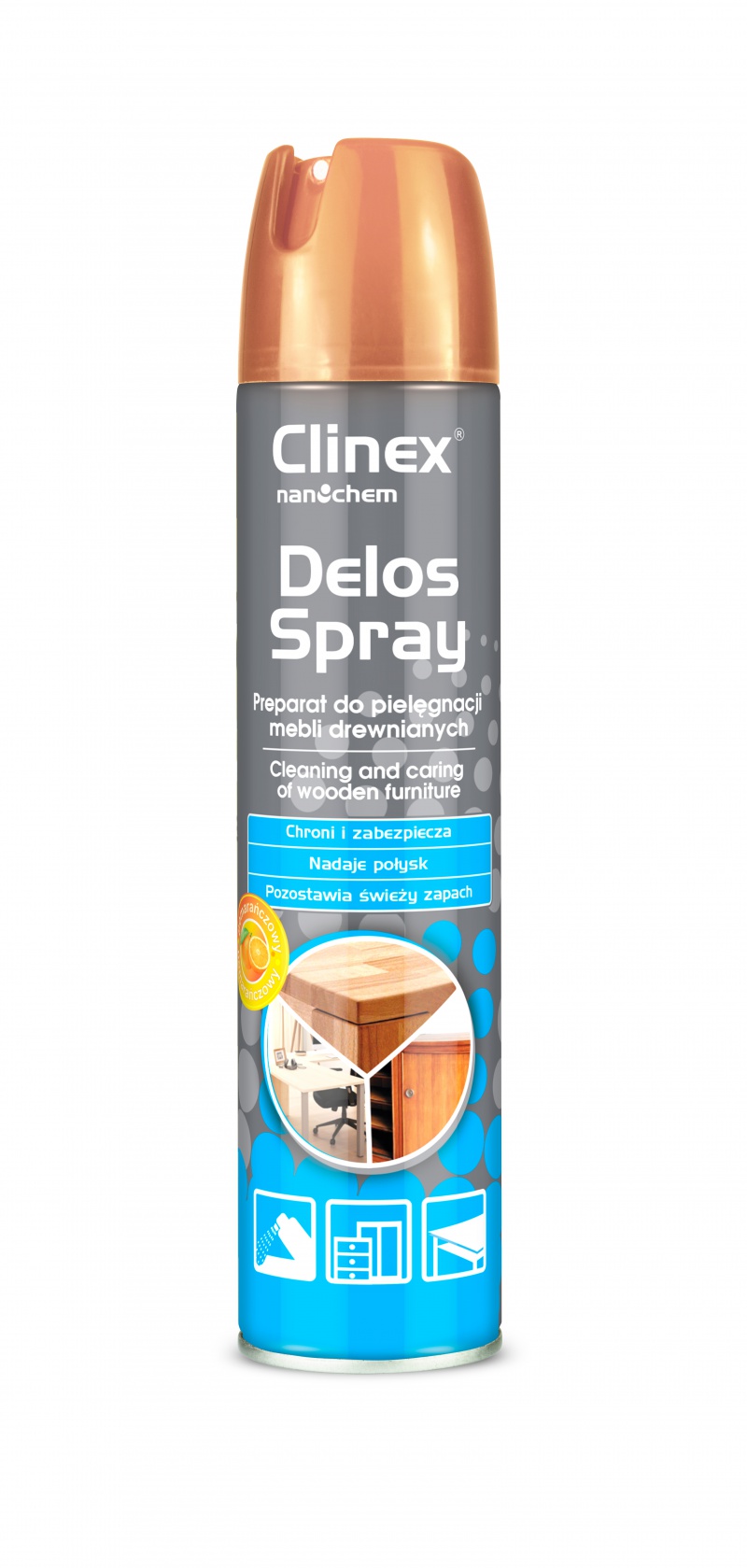 Mobila, CLINEX Delos Shine - Spray pentru curățare și strălucire mobilă, 300 ml - vectordirect.ro
