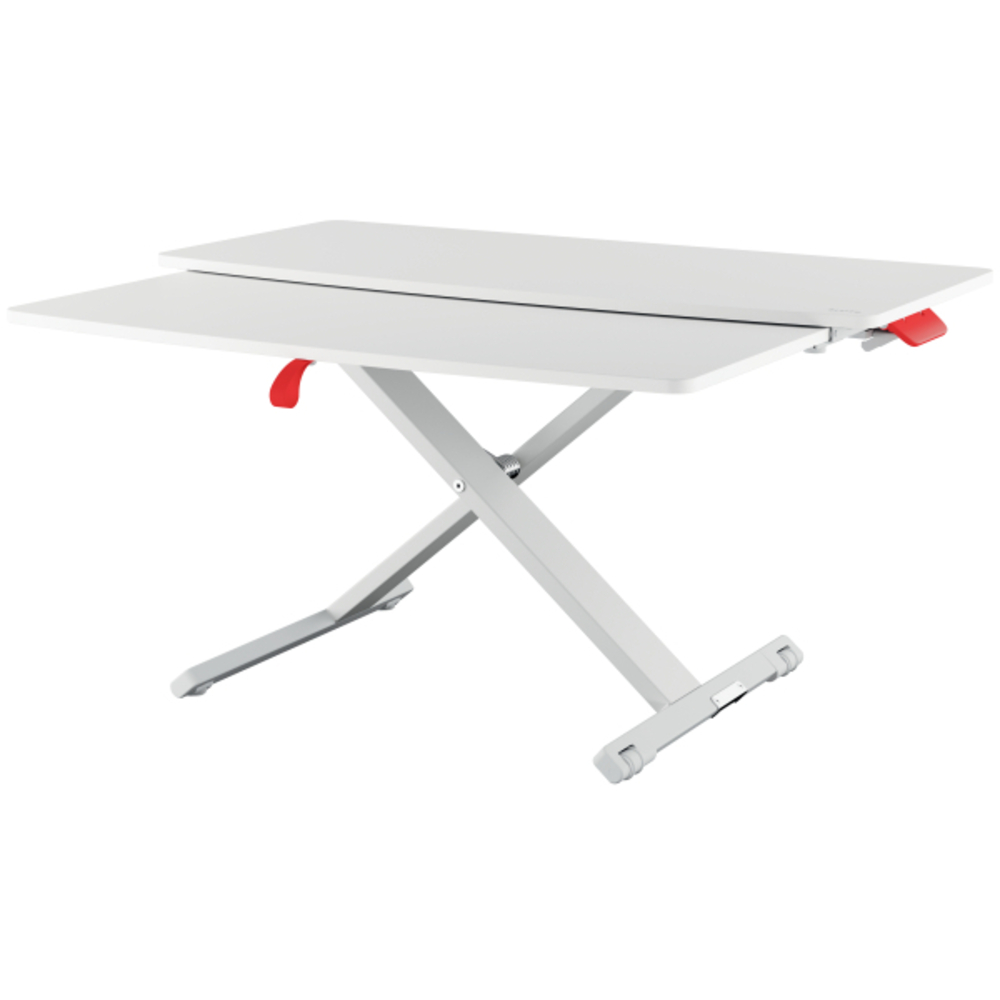 Scaune ergonomice, Statie de lucru ergonomica LEITZ Cosy, pozitie sezut/ in picioare, cu sertar pentru tastatura, gri deschis - vectordirect.ro