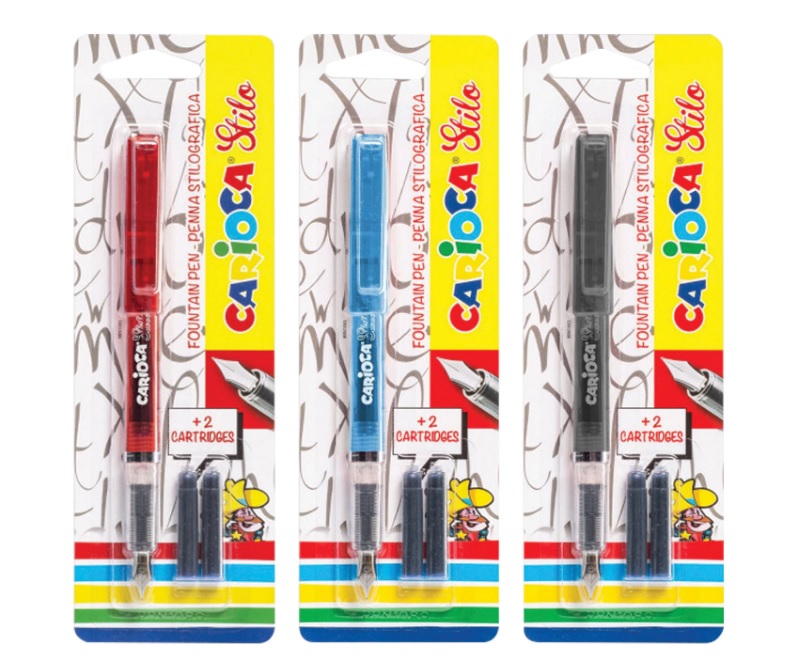 Rechizite scolare, Stilou cu cartus cerneala, + 2 rezerve/blister, CARIOCA Stilo - vectordirect.ro