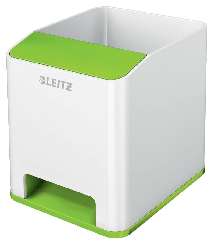 Leitz, Suport instrumente de scris Leitz WOW, PS, cu amplificare sunet, culori duale, alb-verde - vectordirect.ro