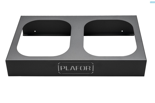 Cosuri colectare selectiva, Suport metalic 68 x 37 x h10cm, pentru 2 cosuri reciclare selectiva (2 x 28L), PLAFOR Sort - vectordirect.ro