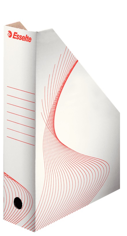Suporturi cataloage, Suport vertical Esselte Standard, pentru documente, carton, 100% reciclat, FSC, reciclabil, A4, alb - vectordirect.ro