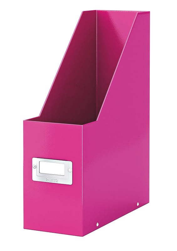 Suporturi cataloage, Suport vertical LEITZ WOW Click & Store, pentru documente, carton laminat, A4, roz - vectordirect.ro
