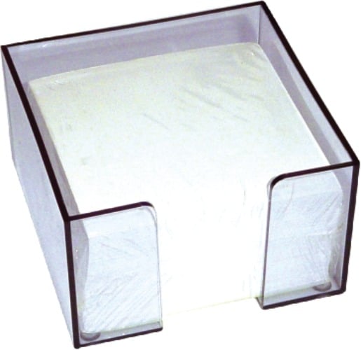 Blocnotes, Suport plastic pt, cub hartie, 9x9x7 cm-Transparent - vectordirect.ro