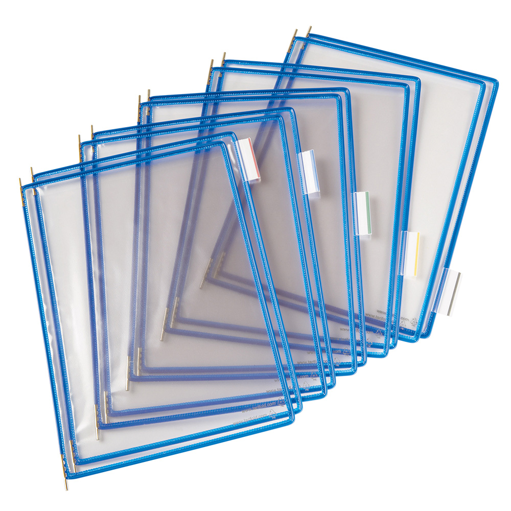 Laminatoare, folii laminare, Buzunare prezentare pentru display, A4, (10 buc/set), rama metalica, DJOIS - albastru - vectordirect.ro