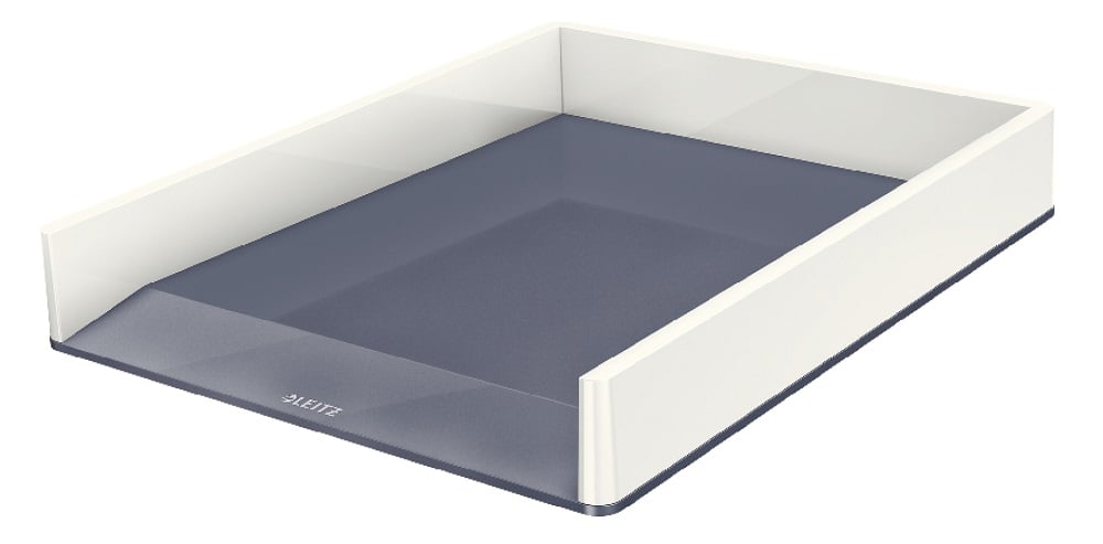 Mape din plastic, Tavita documente LEITZ WOW, PS, A4, culori duale, alb-gri - vectordirect.ro