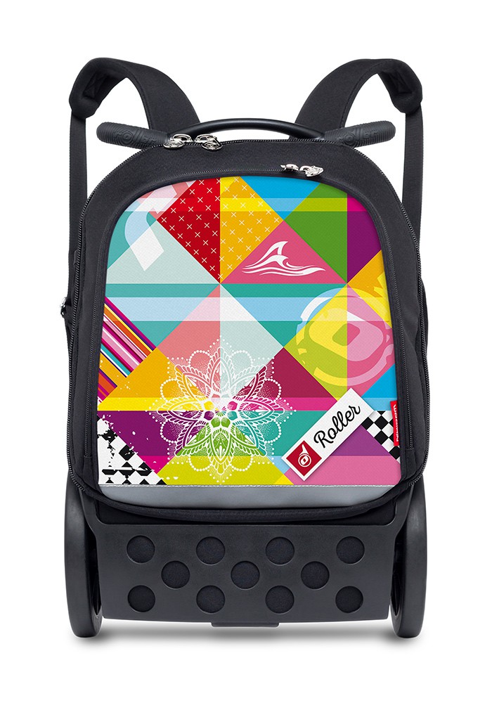 Troler Scolar Fete NIKIDOM Roller Up XL - Supergirl, Roti Mari Silentioase, Ergonomic, Capacitate XL