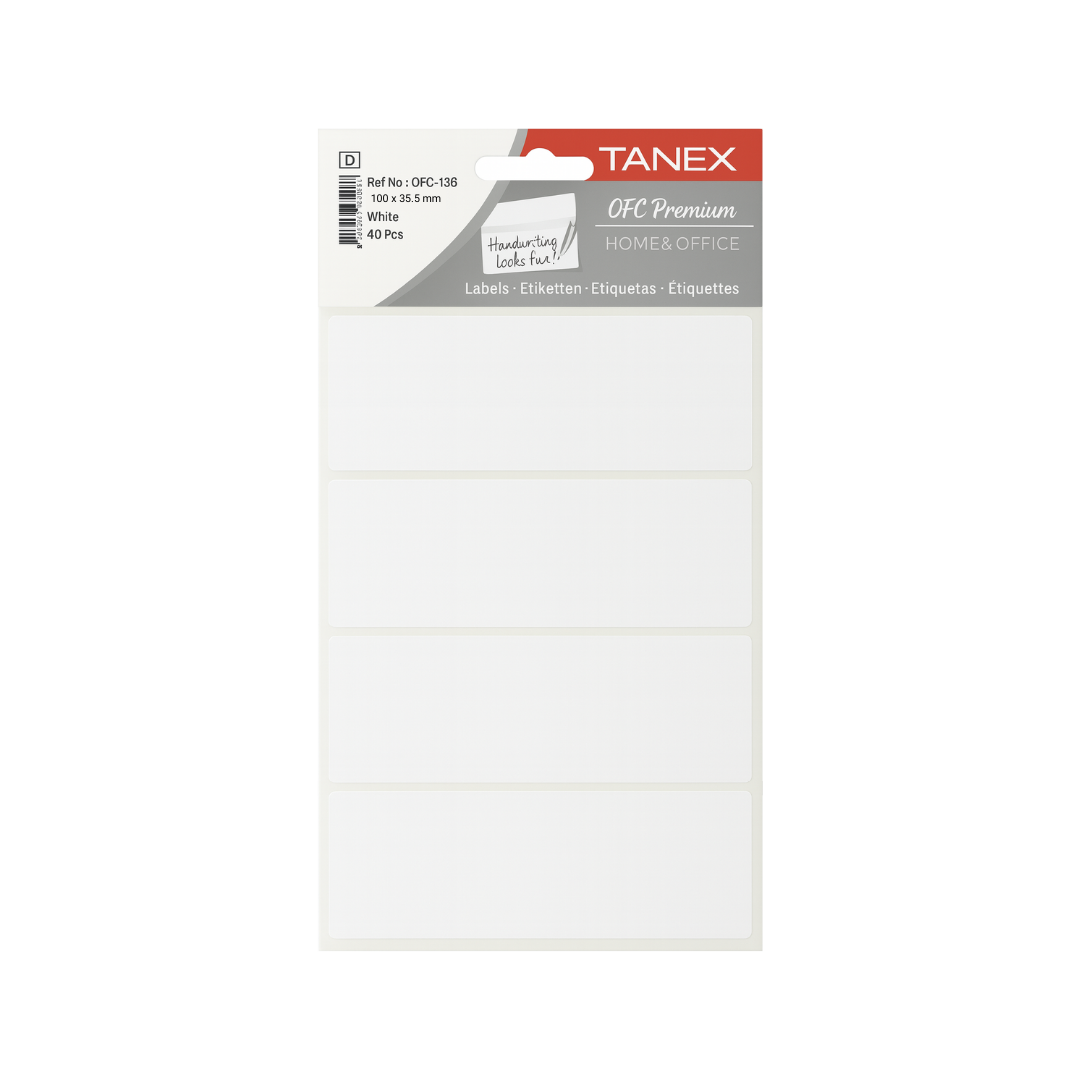 Etichete autoadezive albe, 100 x 35.5 mm, 80 buc/set, TANEX