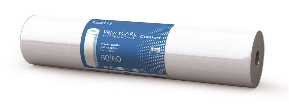 Velvet, Cearceaf medical alb, 2 straturi, 60cm x 50m, 9 role/bax, VELVET Professional Comfort - vectordirect.ro