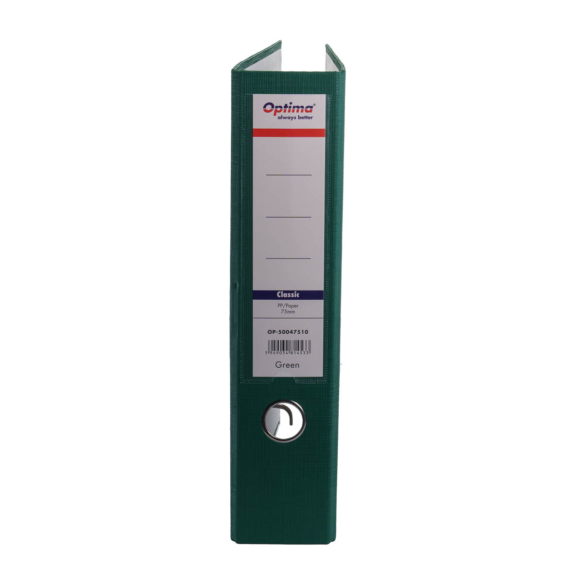 Biblioraft plastifiat 7,5 cm Optima Classic A4 - verde