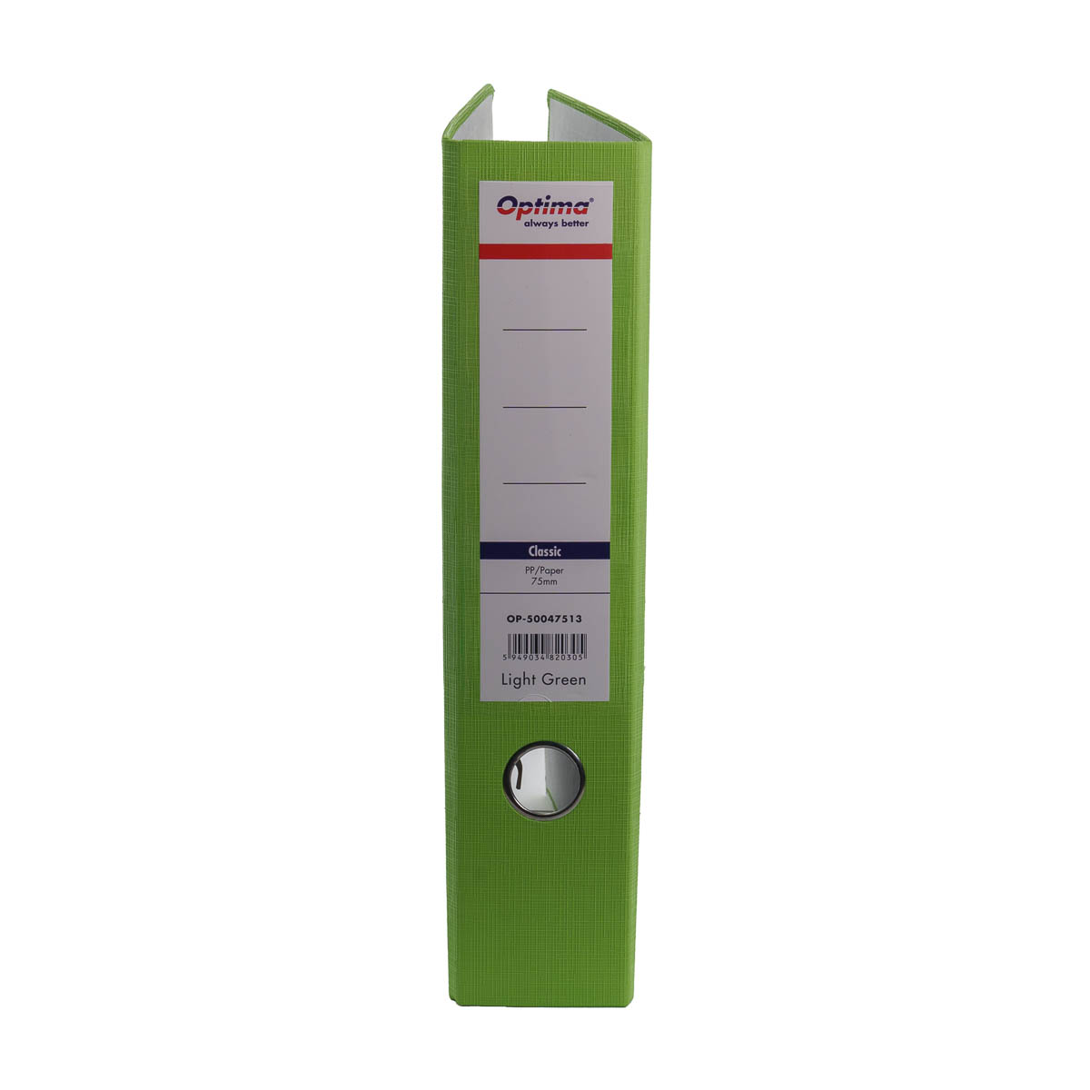 Biblioraft plastifiat PP 7,5 cm Optima Classic A4 - verde deschis