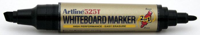 Esselte power, Marker pentru tabla de scris ARTLINE 525T, doua capete - varf rotund 2.0mm/tesit 5.0mm - negru - vectordirect.ro